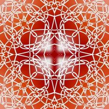 Square red fine patterned tile in art deco design Stock Illustration