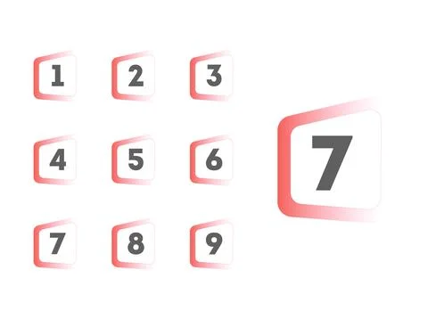 Square red gradient Bullet Point collection Stock Illustration