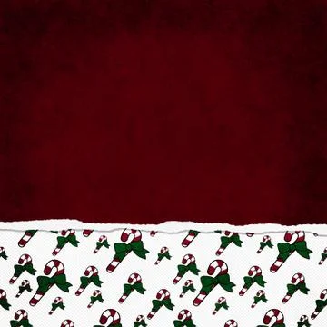 Square red, green and white candy cane torn grunge textured background Stock Illustration