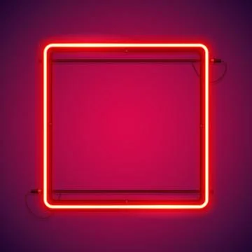 Square Red Neon Frame Stock Illustration