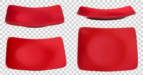 Square red plate Stock Photos