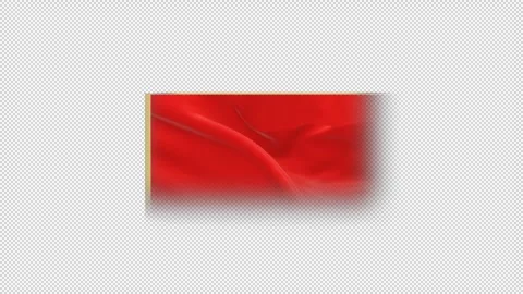 Square red silk background title bar, alpha channel Stock Footage 280343140