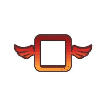 Square red wign theme logo brand icon sign Illustrazione stock