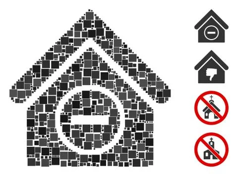 Square Remove Building Icon Vector Mosaic Ilustração Stock