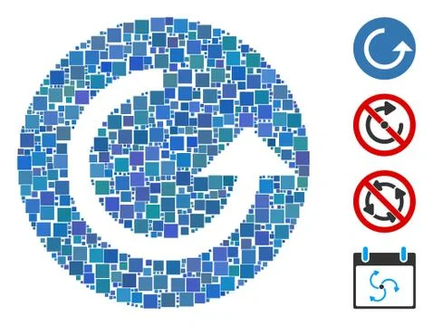 Square Repeat Icon Vector Mosaic 스톡 일러스트