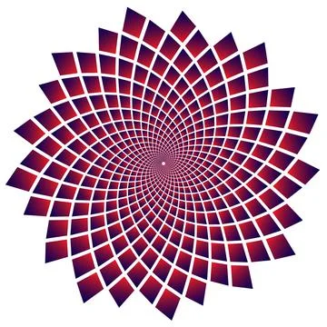 Square repeated in fibonacci pattern. fibonacci square gradient Stock Illustration