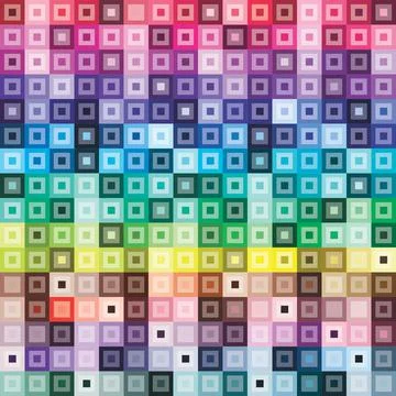 Square retro pattern colorful abstract background Stock Illustration