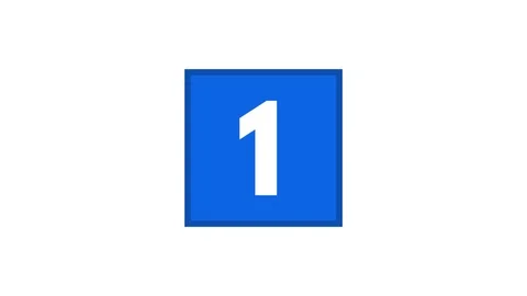 Square Reveal Numbers Counting Up 1 to 10 Color Blue Video stock 102465946