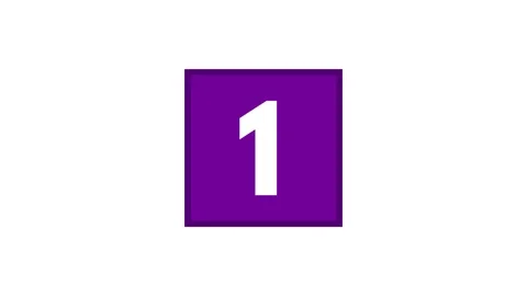 Square Reveal Numbers Counting Up 1 to 10 Color Purple Video stock 102467895