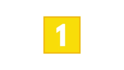 Square Reveal Numbers Counting Up 1 to 10 Color Yellow Video stock 102469880