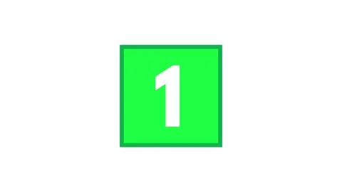 Square Reveal Numbers Counting Up 1 to 10 Color Green 2 Stock Footage 104737198