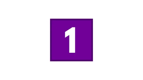 Square Reveal Numbers Counting Up 1 to 10 Color Purple 2 Video stock 104737604