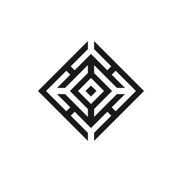 Square rhombus Labyrinth Maze Stock Illustration