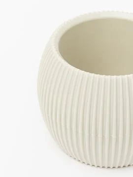 Square ribbed planter pot Stock Photos