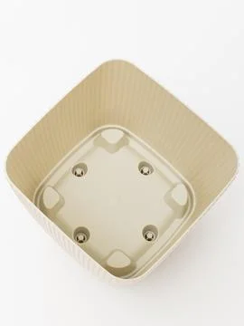 Square ribbed planter pot Stock Photos