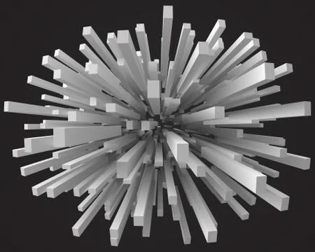 Square rods abstract. 3d style vector illustration Stock Illustration