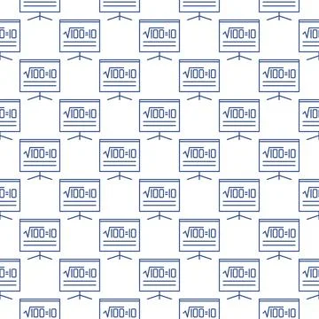 Square Root of 100 vector Mathematics concept line seamless pattern 스톡 일러스트