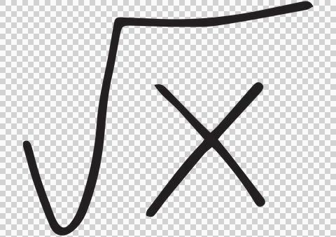 Square root formula against white background Stock Photos
