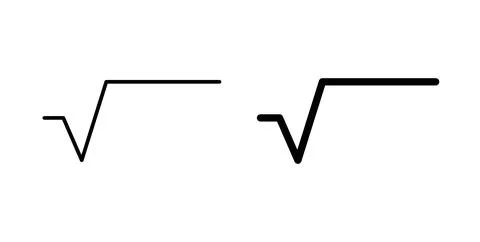 Square root icon symbol, outline icons Illustrazione stock