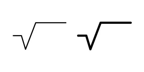 Square root icon symbol. Vector illustration pack in black color. Stock Illustration