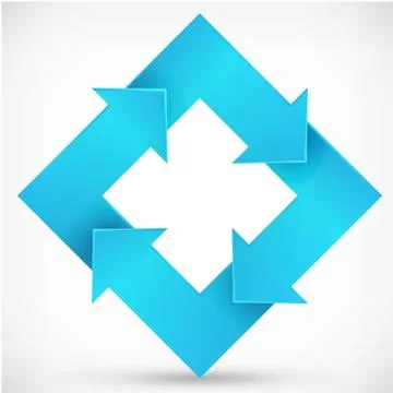 Square rotate arrow blue logo icon business template. isolated from backgroun Stock-Illustration
