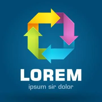 Square rotate arrow logo template icon business Stock-Illustration
