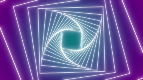 Square rotating tunnel on a purple background Stock Footage 284486648