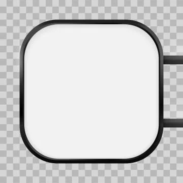 Square with round angles signage light box signboard. Vector square lightbox  Illustrazione stock