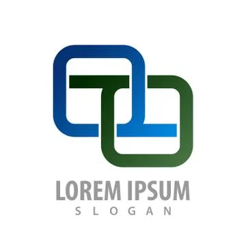 Square rounded connect logo concept design. Symbol graphic template element v Stock Illustration