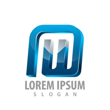 Square rounded initial letter W logo concept design. 3D style. Symbol graphic Stock Illustration