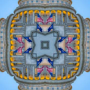 Square Rounded shape made with the dome of the capital Stock Photos