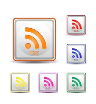 Square rss orange and white color Stock Illustration