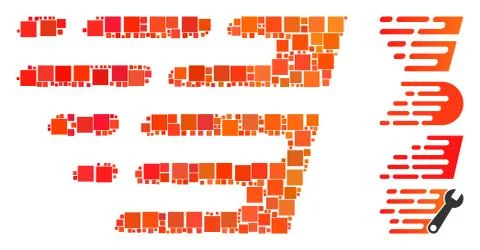 Square Rush Effect Icon Vector Mosaic Stock Illustration