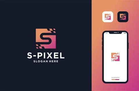 Square s logo design premium vector Stock Illustration