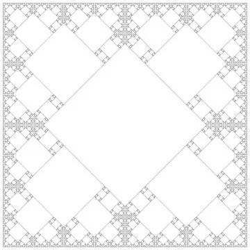 Square sacral geometry fractal structure background. Stock Illustration