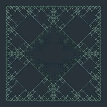 Square sacral geometry fractal structure background. Stock Illustration