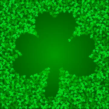 Square Saint Patricks Day background with clover Stock Illustration