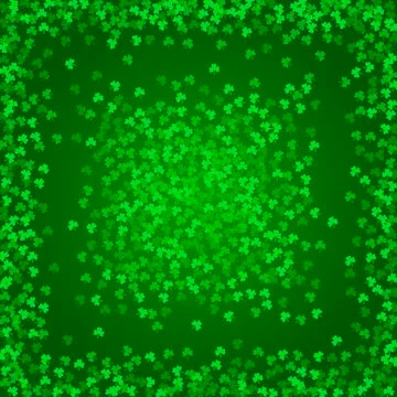 Square Saint Patricks Day background with clover Stock Illustration