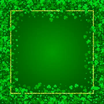 Square Saint Patricks Day background with clover Stock Illustration