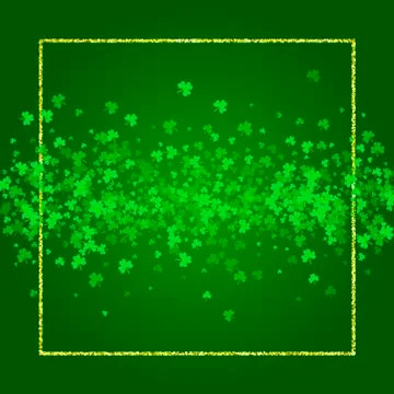 Square Saint Patricks Day background with clover Stock Illustration