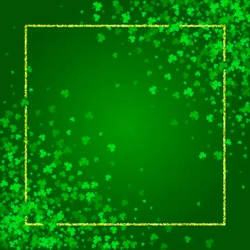 Square Saint Patricks Day background with clover Stock Illustration