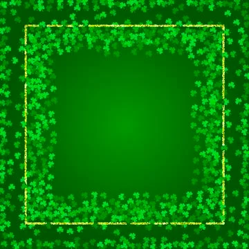 Square Saint Patricks Day background with clover Stock Illustration