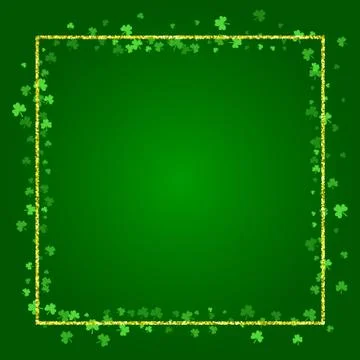 Square Saint Patricks Day background with clover Stock Illustration