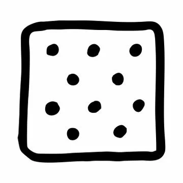 Square salty cracker Stock Illustration