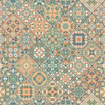 Square scraps in oriental style. Stock Illustration