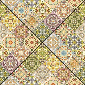 Square scraps in oriental style. Stock Illustration