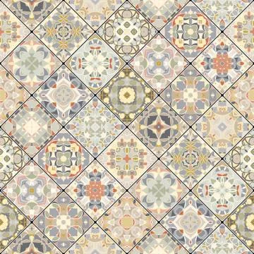 Square scraps in oriental style. Stock Illustration