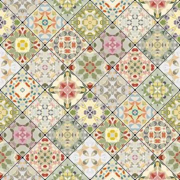 Square scraps in oriental style. Stock Illustration
