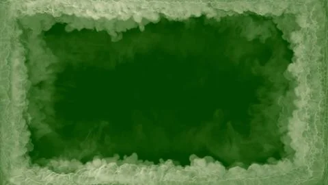 Square screen frame made of smoke or clouds on green screen Stockillustratie