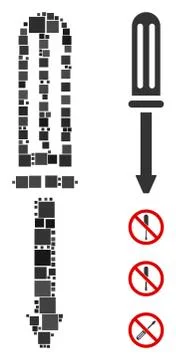 Square Screwdriver Icon Vector Mosaic Illustrazione stock